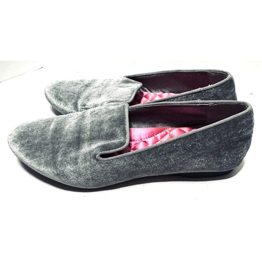 Birdies The Starling Gray Velvet Smoking Slipper Flats Womens Size 6 Loafers